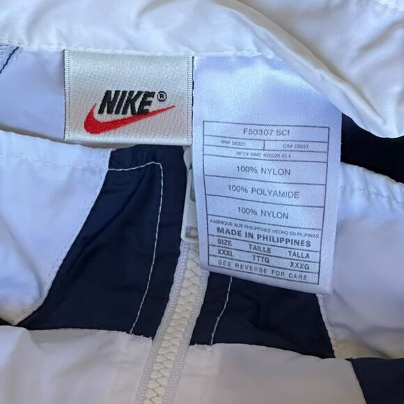 Vintage Nike Jacket Womens Size 3X White Navy Blue 90s Retro Streetwear Athletic - Picture 2 of 6